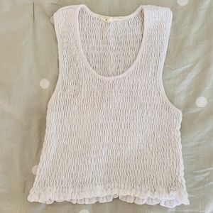 LA Hearts White smocked tank top